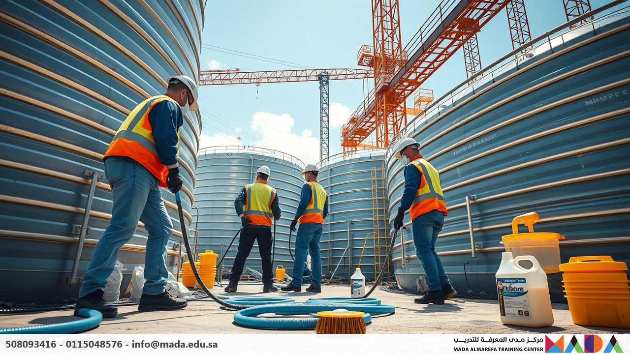 دورة تنظيف وتعقيم خزانات مياه الشرب بأمان