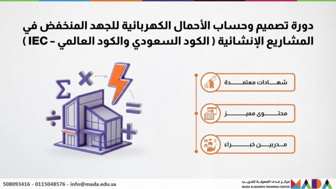 دورة تصميم وحساب الأحمال الكهربائية للجهد المنخفض في المشاريع الإنشائية ( الكود السعودي والكود العالمي – IEC )