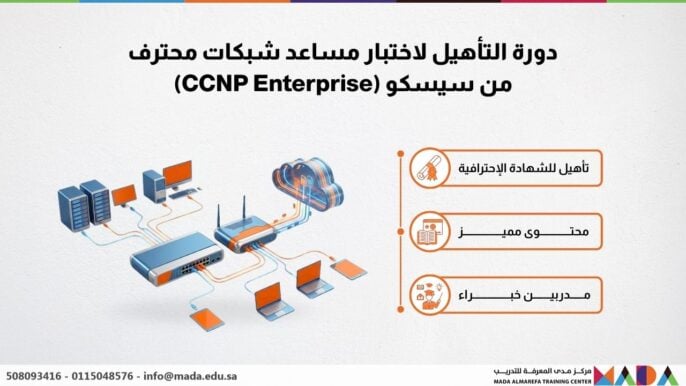 دورة التأهيل لاختبار مساعد شبكات محترف من سيسكو (CCNP Enterprise)