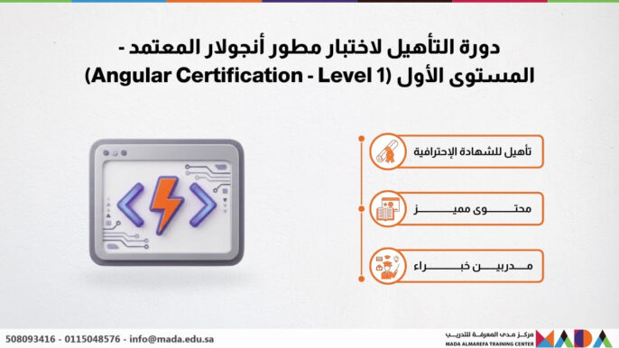 دورة التأهيل لاختبار مطور أنجولار المعتمد - المستوى الأول (Angular Certification - Level 1)