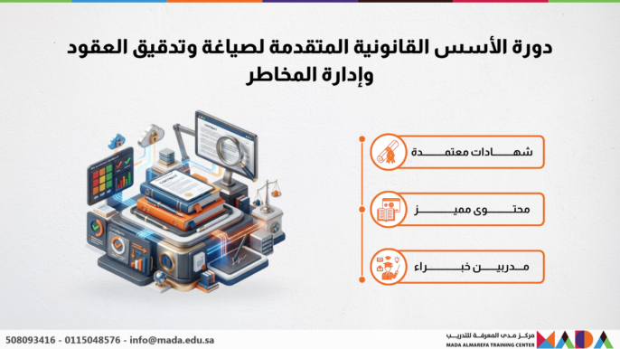 دورة الأسس القانونية المتقدمة لصياغة وتدقيق العقود وإدارة المخاطر