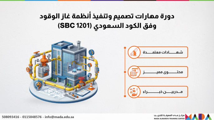 دورة مهارات تصميم وتنفيذ أنظمة غاز الوقود وفق الكود السعودي (SBC 1201)