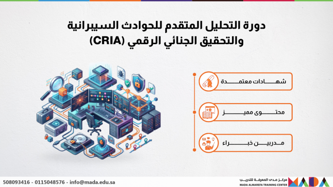 دورة التحليل المتقدم للحوادث السيبرانية والتحقيق الجنائي الرقمي (CRIA)